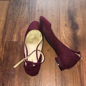 Maroon ballerina flats